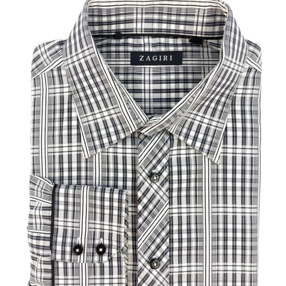 NWOT Zagiri Plaid Long Sleeve Button Down Shirt